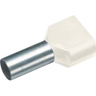 👉 Cimco 18 2452 Dubbele adereindhuls 2 x 10 mm² x 14 mm Deels geïsoleerd Ivoor 100 stuks