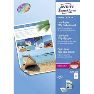 👉 Wit Avery-Zweckform Premium Laser Paper 200g high gloss Laserprintpapier DIN A4 200 g/mÂ² vellen 4004182410325