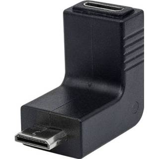 👉 Zwart mannen Adapter HDMI [1x HDMI-stekker C mini - 1x HDMI-bus, mini] Vergulde steekcontacten Manhattan 766623353458