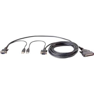 👉 Zwart KVM Kabel Linksys [2x VGA-stekker, USB-A 2.0 stekker - 1x D-sub 50-polig] 1.8 m 722868418352