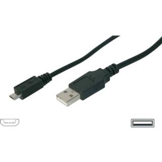 Zwart Digitus USB 2.0 Aansluitkabel [1x USB-A stekker - 1x Micro-USB B] 1.8 m 4016032314646