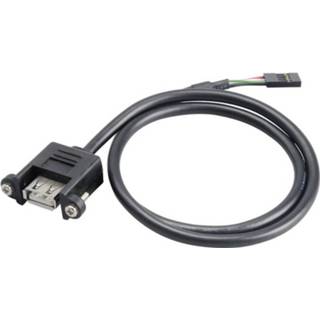 👉 Zwart USB 2.0 Kabel Akasa [1x bus intern 4-polig - 1x A] 0.6 m 4016138709650