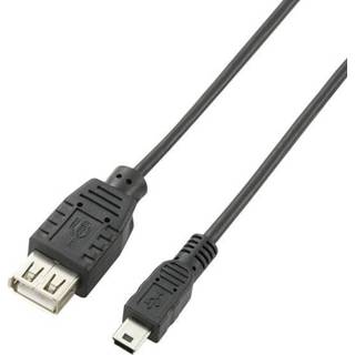 Renkforce USB 2.0 Verlengkabel [1x Mini-USB 2.0 stekker B - 1x USB 2.0 bus A] 1 m Zwart Vergulde steekcontacten