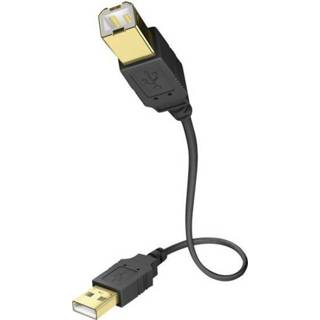 👉 USB 2.0 Kabel Inakustik [1x USB-A 2.0 stekker - 1x USB-B 2.0 stekker] 5 m Zwart