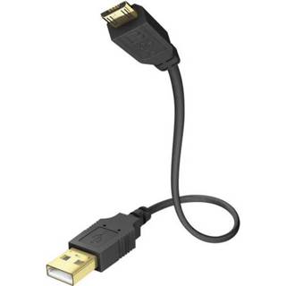 👉 USB 2.0 Kabel Inakustik [1x USB-A 2.0 stekker - 1x Micro-USB 2.0 stekker B] 5 m Zwart