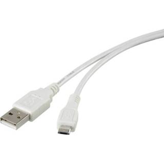 Wit USB 2.0 Kabel Renkforce [1x USB-A stekker - 1x Micro-USB B] 1 m 4016138985764
