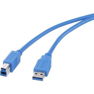 USB 3.0 Kabel Renkforce [1x USB 3.0 stekker A - 1x USB 3.0 stekker B] 3 m Blauw