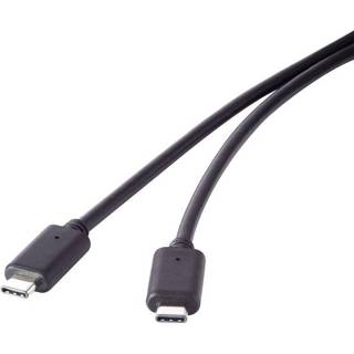 👉 USB 2.0Gen 2 Kabel[1x USB-C stekker - 1x USB-C stekker]1 mZwartVergulde steekcontactenRenkforce