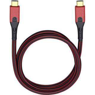 👉 Rood zwart USB 3.1 Kabel [1x USB-C stekker - 1x stekker] 0.5 m Rood/zwart Vergulde steekcontacten Oehlbach Evolution CC 4003635094303