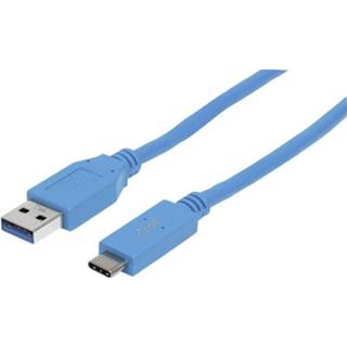 👉 Blauw mannen USB 2.0 Kabel Manhattan [1x 3.0 stekker A - 1x 3.1 C] 1 m 766623394468