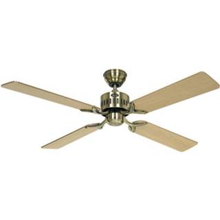 👉 Plafondventilator beuken CasaFan Telesto MA (Ã) 132 cm Kleur ventilatorbladen: Antiek-eiken, behuizing: Antiek-messing 4024397332113