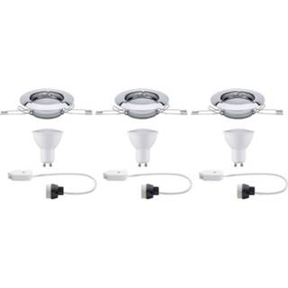 👉 Inbouwlamp chroom LED GU10 13.5 W 230 V Paulmann 93657 Set van 3 4000870936573