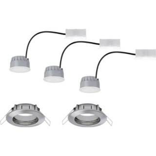 👉 Inbouwlamp wit ijzer LED-badkamer 21 W 230 V Warm-wit Paulmann Coin 93958 (geborsteld) Set van 3 4000870939581