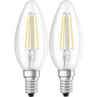 👉 Ledlamp OSRAM LED-lamp E14 Kaars 4 W = 40 Warmwit Energielabel: A++ Filament / Retro-LED 2 stuks 4052899972032