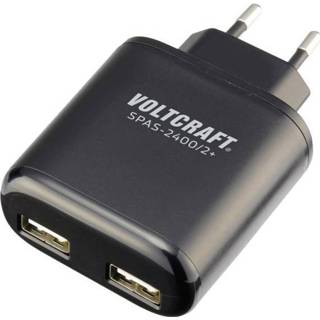👉 Thuislader USB-oplader VOLTCRAFT SPAS-2400/2+ (Thuislader) Uitgangsstroom (max.) 4800 mA 2 x USB 4016138919967