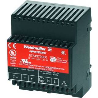 👉 Netvoeding WeidmÃ¼ller CP SNT 48W 12V 4A Din-rail 12 V/DC 4 A 48 W 1 x 4032248426126