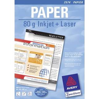 👉 Printerpapier wit Printpapier Avery-Zweckform PAPER Inkjet + Laser 2574 DIN A4 80 g/mÂ² 500 vellen 4004182025741