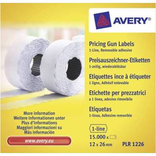 👉 Etiket wit papier Avery-Zweckform Prijslabels PLR1226 Weer verwijderbaar Breedte etiket: 26 mm Hoogte 12 15000 stuks 5014702023354