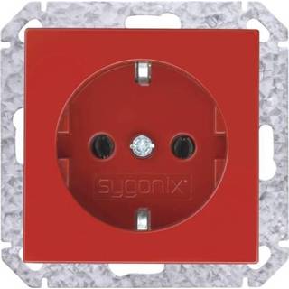 Inbouw stopcontact rood Sygonix met randaarde SX.11 33526V 4051462028848