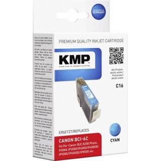 👉 Inkt cartridge cyaan KMP vervangt Canon BCI-6 Compatibel C16 0958,0003 4011324958034
