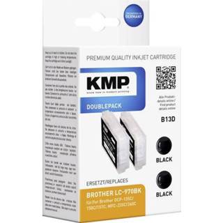 👉 Inkt cartridge zwart KMP vervangt Brother LC-970 Compatibel 2-pack B13D 1060,0021 4011324060218