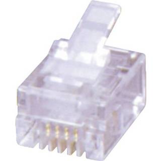 👉 Modulaire stekker RJ12 Stekker, recht Aantal polen: 6P6C MHRJ126P6CR Transparant MH Connectors 6510-0104-04 1 stuks