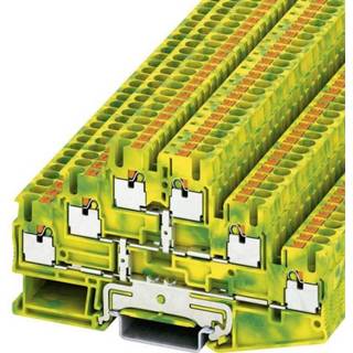 👉 Kabelklem groen geel Phoenix Contact PT 2,5-3PE Push-in drie serie beschermde kabel klem PIT-PE Groen-geel Inhoud: 1 stuks 4046356422604