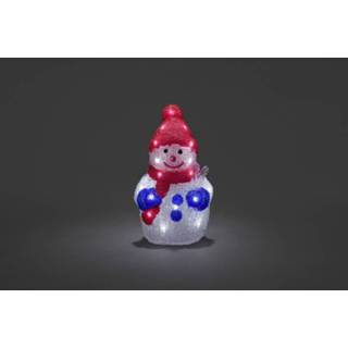 👉 Acryl figuur Sneeuwpop Met timer Koud-wit LED Bont Konstsmide 6140-203