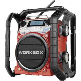 👉 Bouwradio rood PerfectPro Workbox FM AUX, Bluetooth, Middengolf, NFC, Stofvast, Spatwaterbestendig, Stofdicht 8717774762738