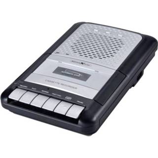👉 Microfoon zwart grijs Reflexion CCR8012 FM Cassetteradio AUX, Cassette, FM, USB Opnamefunctie, Incl. Zwart, 4260035676175