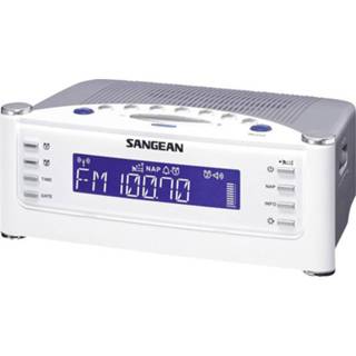 Sangean FM Wekkerradio AUX, Middengolf, FM, zilver wit RCR-22 Wekkerradio wit zilver Sangean RCR-22 FM AUX, Middengolf, Wit, 4711317990583