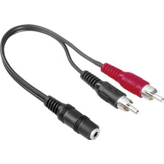 👉 Zwart Hama Cinch / Jackplug Audio Y-adapter [2x Cinch-stekker - 1x female 3.5 mm] 4007249489203