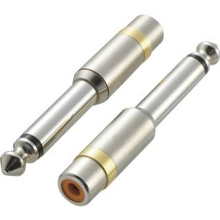 👉 Audio adapter zilver Jackplug / Cinch [1x male 6.3 mm - 1x Cinch-koppeling] 2050001559708