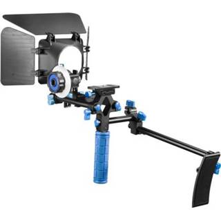👉 Zwart blauw Speciaal statief Walimex Pro Video Set Starter 1/4 inch Zwart, 4250234500142