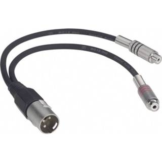 👉 Adapterkabel zwart XLR [1x XLR-stekker - 2x Cinch-koppeling] 0.6 m Paccs 4260012630091