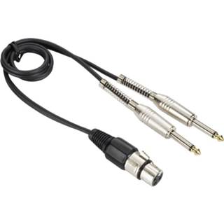 👉 Adapterkabel zwart Audio [2x Jackplug male 6.3 mm - 1x XLR-bus] 0.6 m Paccs 4260012630466