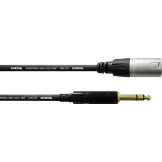 XLR Adapterkabel [1x XLR-stekker - 1x Jackplug male 6.3 mm] 0.3 m Zwart Cordial CFM 0,3 MV