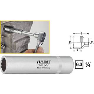 👉 Hazet 850TZ-8 Dopsleutelinzetstuk 8 mm 1/4 (6.3 mm) Afmeting, lengte: 50 4000896177646