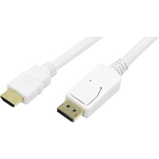 👉 DisplayPort wit / HDMI Kabel LogiLink CV0065 [1x stekker - 1x HDMI-stekker] 3 m 4052792040654