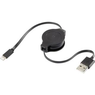 👉 Zwart Renkforce iPad/iPhone/iPod Laadkabel/Datakabel [1x USB-A 2.0 stekker - 1x Apple dock-stekker Lightning] 0.8 m 4016138986433