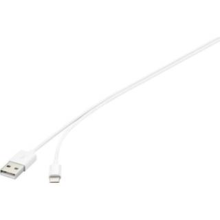 Wit Basetech iPad/iPhone/iPod Datakabel/Laadkabel [1x USB-A 2.0 stekker - 1x Apple dock-stekker Lightning] 1 m 4016139192499