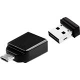 👉 Verbatim Nano Store N GO USB-stick smartphone/tablet Zwart 32 GB USB 2.0, Micro-USB 2.0