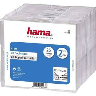 👉 Transparant Hama CD leeg doosjes Slim Double 2 CDs, set van 25 stuks CDs (b x h d) 125 142 5.2 mm 4007249511683