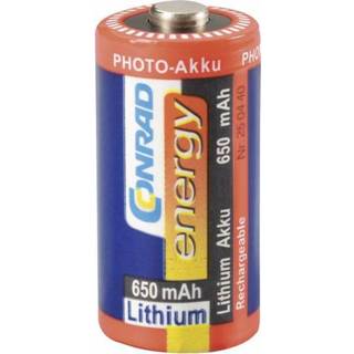 👉 Oplaadbare batterij CR123A Speciale 3 V Lithium 650 mAh Conrad energy Fotoakku RCR123 1 stuks 4016138341980