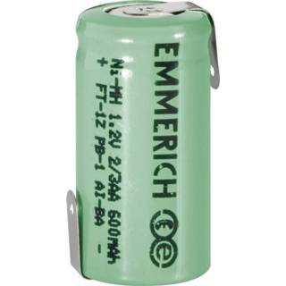 👉 Oplaadbare batterij 2/3 AA Speciale 1.2 V NiMH 600 mAh Emmerich Mignon ZLF 1 stuks 4016138533606