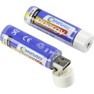 👉 Oplaadbare batterij 18650 Speciale 3.7 V Li-ion 1400 mAh Conrad energy USB 2 stuks 4016139162942