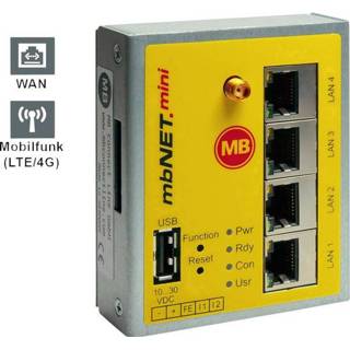 👉 Router MB Connect Line GmbH Industrie USB, LAN, LTE Aantal ingangen: 2 x 24 V/DC 4016139002583