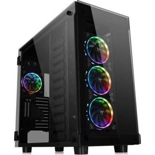 👉 Stoffilter zwart Full Tower PC-behuizing Thermaltake View 91 TG RGB Edition 4 voorgeïnstalleerde LED-ventilators, LCS-compatibel, Zijvenster, 4711246870826