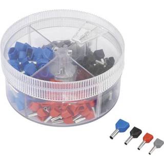 👉 Grijs rood zwart blauw TRU COMPONENTS 739884 Dubbel-adereindhulzen-assortiment 0.50 mm² 2.50 Grijs, Rood, Zwart, 200 stuks 4016139207001