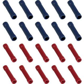 👉 Stootverbinder rood blauw 0.205 mm² Volledig geïsoleerd Rood, 323007 20 stuks 4033538128584